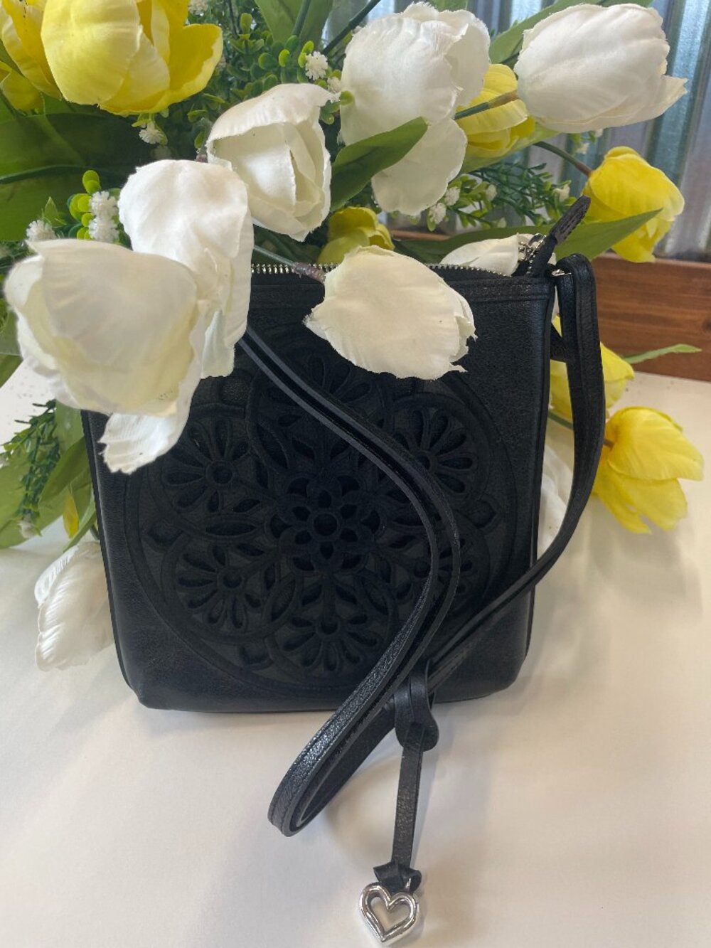 BRIGHTON KEELY EMBROIDERED CROSSBODY HANDBAG